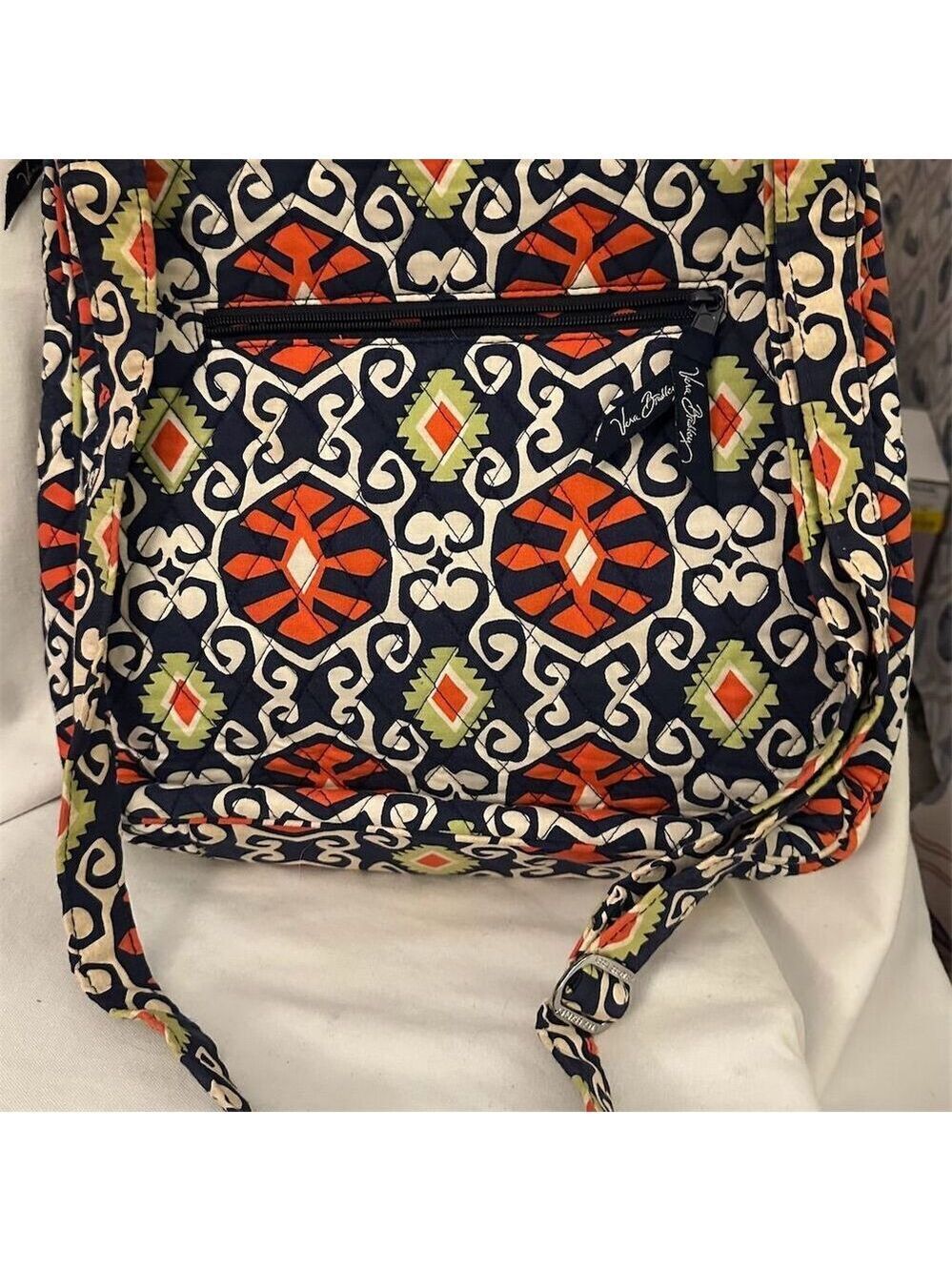 Vera Bradley Sun Valley Crossbody Bag White Orange Green Navy